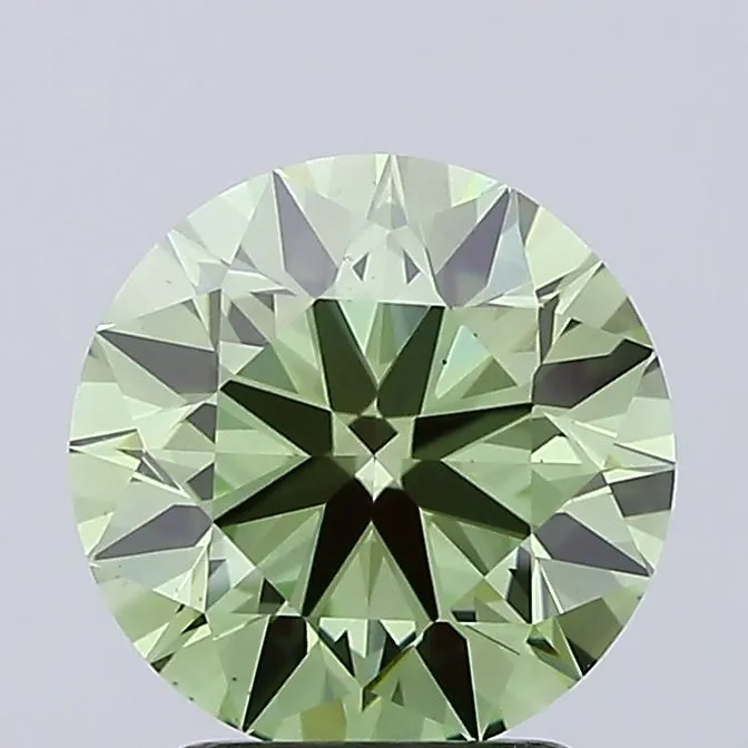 2.03ct Round Lab Grown Diamond (Colour Fancy Vivid Green, Clarity VS1, Cut ID, IGI Certified)