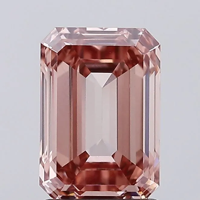 2.05ct Emerald Lab Grown Diamond (Colour Fancy Intense Brown Pink, Clarity VS1, IGI Certified)