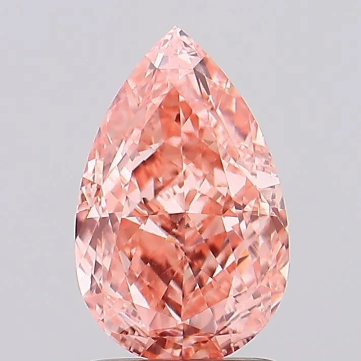 2.05ct Pear Lab Grown Diamond (Colour Fancy Vivid Pink, Clarity VVS2, IGI Certified)