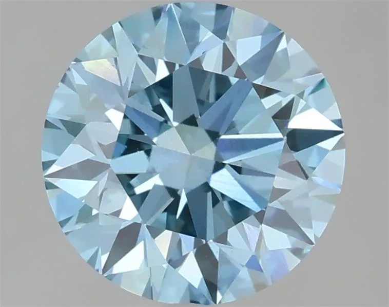 2.06ct Round Lab Grown Diamond (Colour Fancy Vivid Blue, Clarity VS2, Cut EX, IGI Certified)