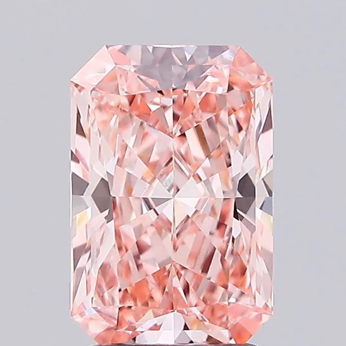 2.10ct Radiant Lab Grown Diamond (Colour Fancy Intense Orangey Pink, Clarity VS1, IGI Certified)