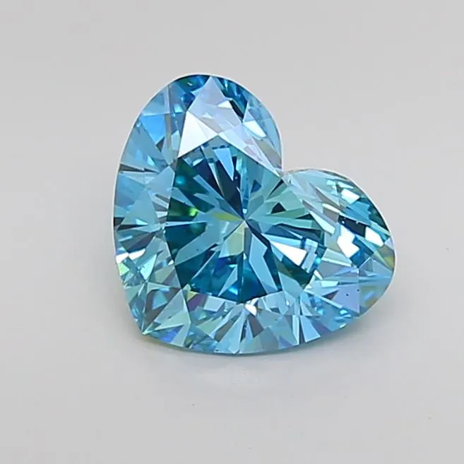 2.11ct Heart Lab Grown Diamond (Colour Fancy Vivid Blue, Clarity VS1, IGI Certified)