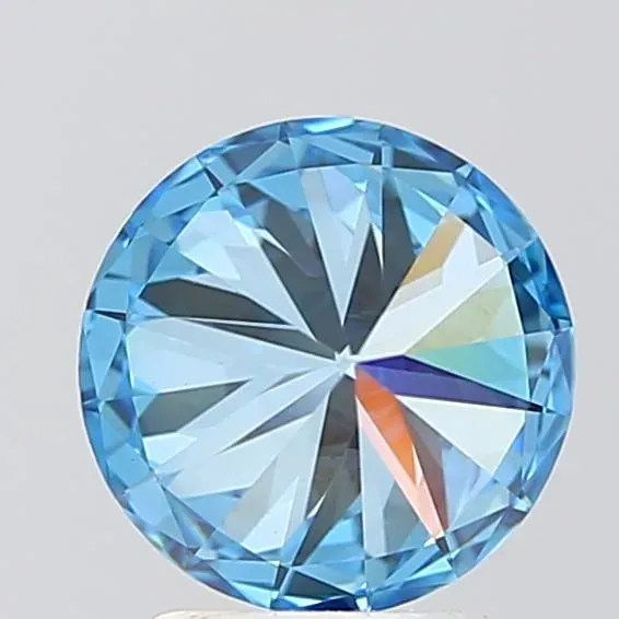 2.12ct Round Lab Grown Diamond (Colour Fancy Vivid Blue, Clarity VVS2, Cut EX, IGI Certified)