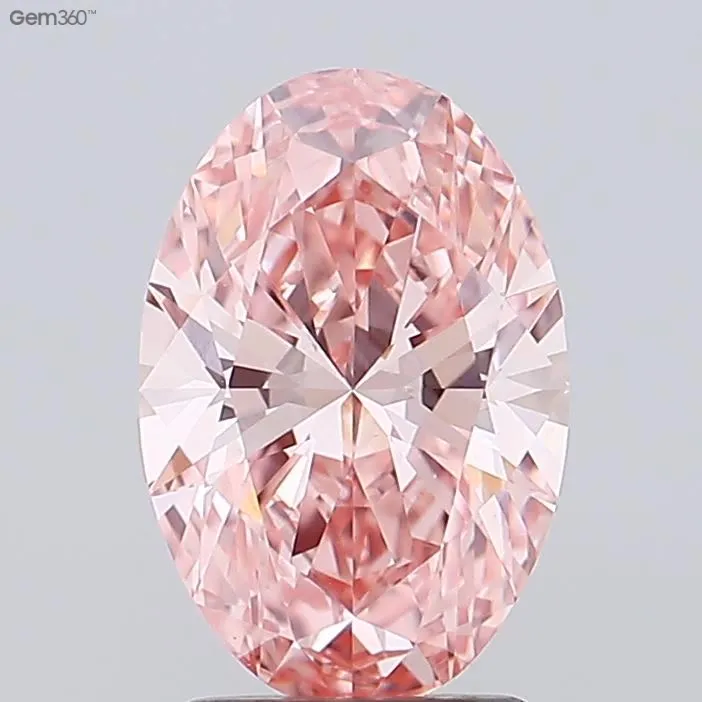 2.15ct Oval Lab Grown Diamond (Colour Fancy Vivid Pink, Clarity VVS2, IGI Certified)