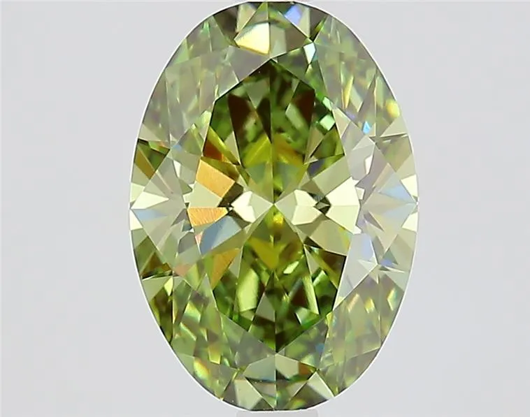2.16ct Oval Lab Grown Diamond (Colour Fancy Vivid Green, Clarity VVS1, IGI Certified)