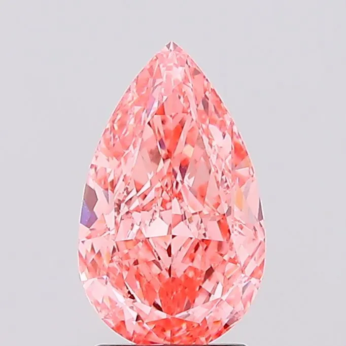 2.19ct Pear Lab Grown Diamond (Colour Fancy Vivid Pink, Clarity VVS2, IGI Certified)