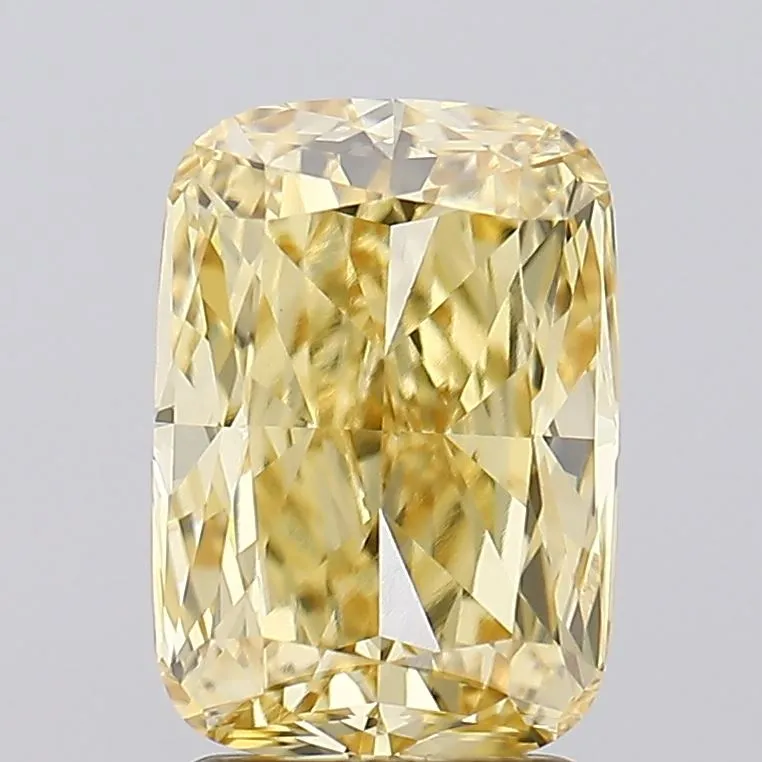 2.20ct Cushion modified Lab Grown Diamond (Colour Fancy Intense Yellow, Clarity VVS2, IGI Certified)