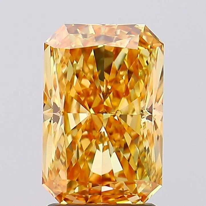 2.21ct Radiant Lab Grown Diamond (Colour Fancy Yellow Orange, Clarity VVS1, IGI Certified)
