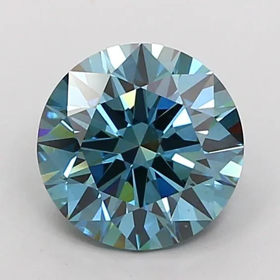 2.31ct Round Lab Grown Diamond (Colour Fancy Vivid Blue, Clarity VS1, Cut ID, IGI Certified)