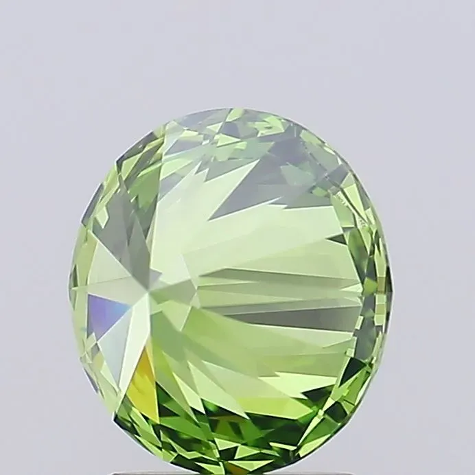 2.36ct Round Lab Grown Diamond (Colour Fancy Vivid Green, Clarity VVS2, Cut EX, IGI Certified)