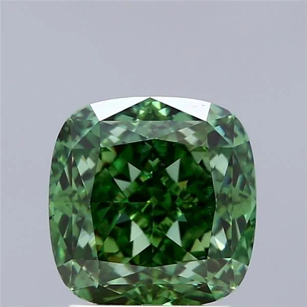 2.37ct Cushion modified Lab Grown Diamond (Colour Fancy Vivid Green, Clarity VS1, IGI Certified)