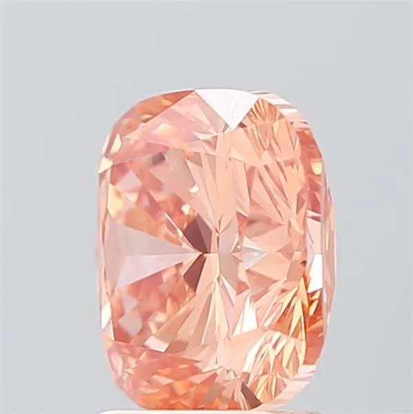 2.43ct Cushion brilliant Lab Grown Diamond (Colour Fancy Vivid Pinkish Orange, Clarity VS1, IGI Certified)
