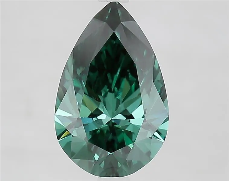2.48ct Pear Lab Grown Diamond (Colour Fancy Vivid Green, Clarity VS1, IGI Certified)