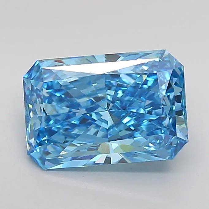 2.49ct Radiant Lab Grown Diamond (Colour Fancy Vivid Blue, Clarity VS2, IGI Certified)
