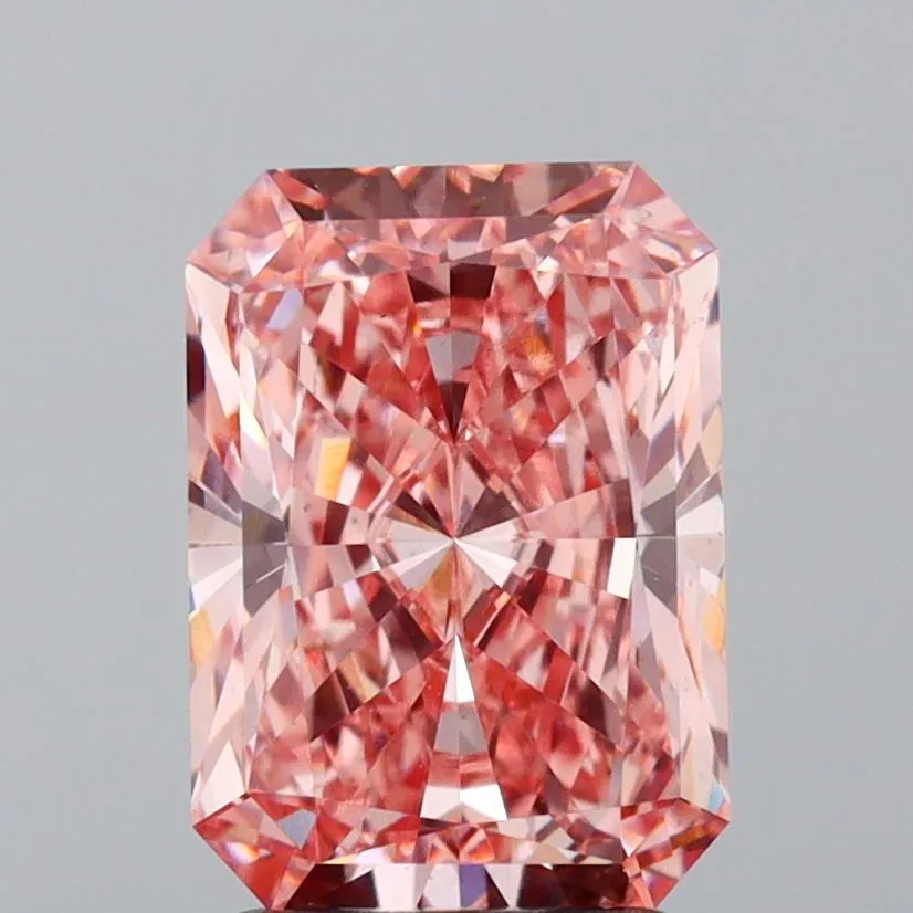 2.50ct Radiant Lab Grown Diamond (Colour Fancy Vivid Pink, Clarity VS2, IGI Certified)