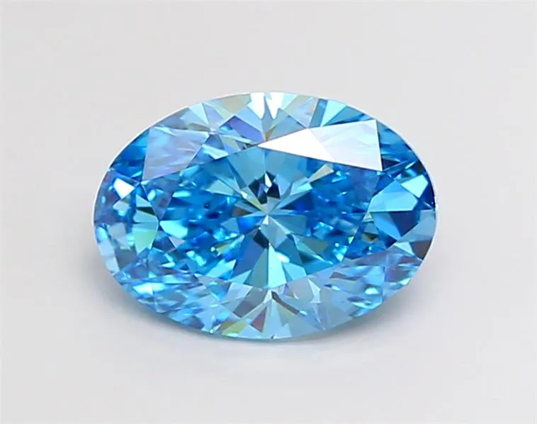 2.51ct Oval Lab Grown Diamond (Colour Fancy Vivid Blue, Clarity VS2, IGI Certified)