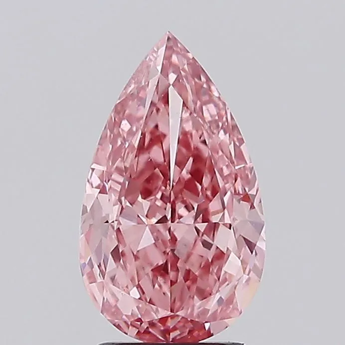 2.52ct Pear Lab Grown Diamond (Colour Fancy Vivid Pink, Clarity VS2, IGI Certified)