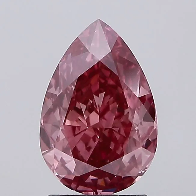 2.54ct Pear Lab Grown Diamond (Colour Fancy Vivid Pink, Clarity VS1, IGI Certified)