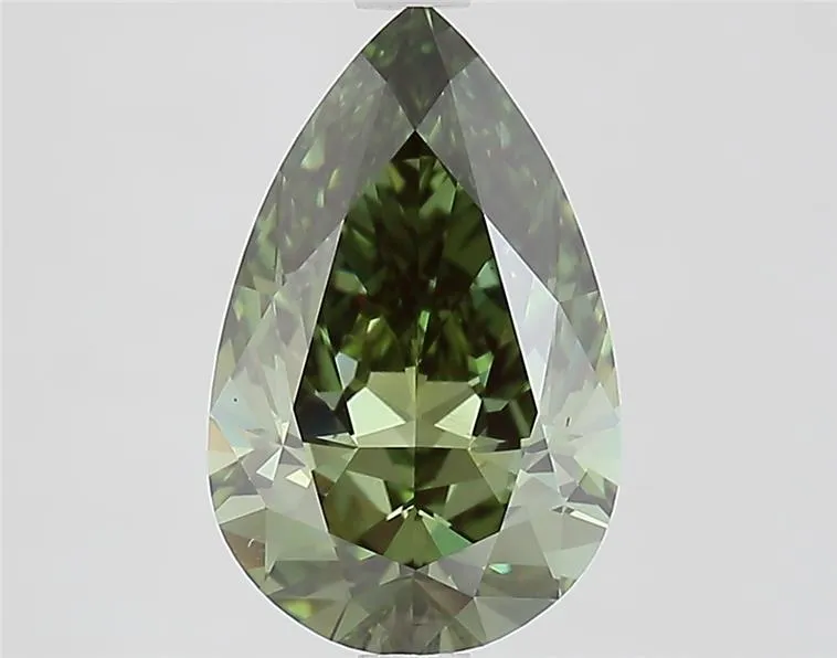 2.56ct Pear Lab Grown Diamond (Colour Fancy Vivid Green, Clarity VVS2, IGI Certified)