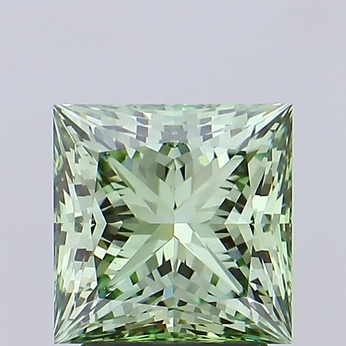 2.56ct Princess Lab Grown Diamond (Colour Fancy Vivid Green, Clarity VVS2, IGI Certified)