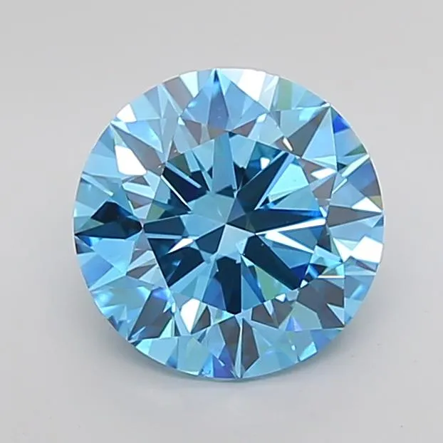 2.56ct Round Lab Grown Diamond (Colour Fancy Vivid Blue, Clarity VS2, Cut VG, IGI Certified)
