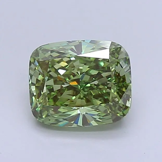 2.61ct Cushion modified Lab Grown Diamond (Colour Fancy Vivid Green, Clarity VS1, IGI Certified)