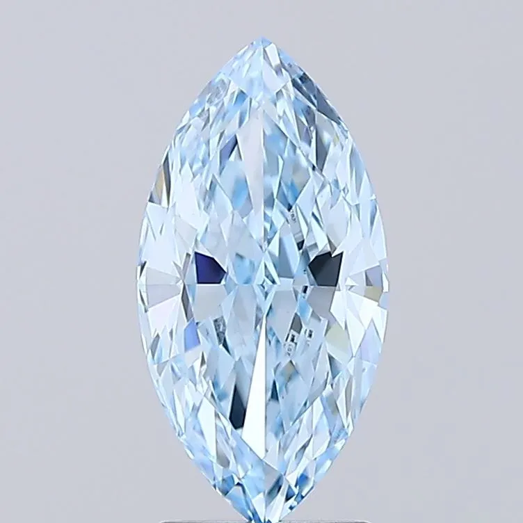 2.67ct Marquise Lab Grown Diamond (Colour Fancy Vivid Blue, Clarity VVS2, IGI Certified)