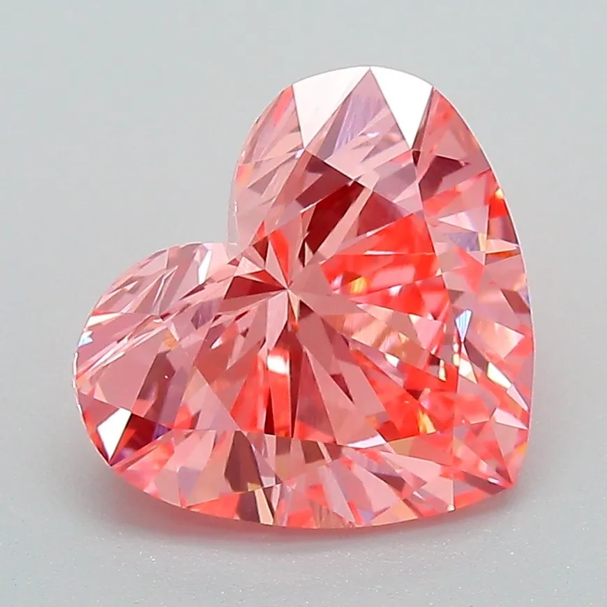 2.71ct Heart Lab Grown Diamond (Colour Fancy Vivid Pink, Clarity VVS2, IGI Certified)