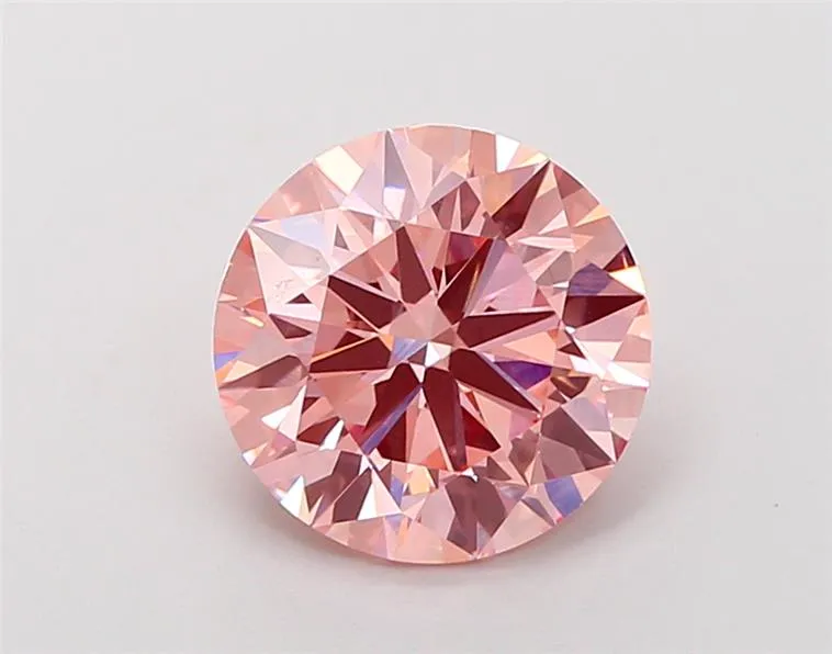 2.74ct Round Lab Grown Diamond (Colour Fancy Vivid Pink, Clarity VVS2, Cut ID, IGI Certified)