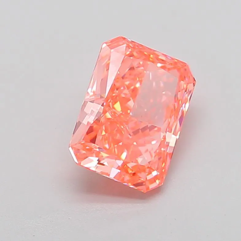 2.75ct Radiant Lab Grown Diamond (Colour Fancy Vivid Orangey Pink, Clarity VVS2, IGI Certified)