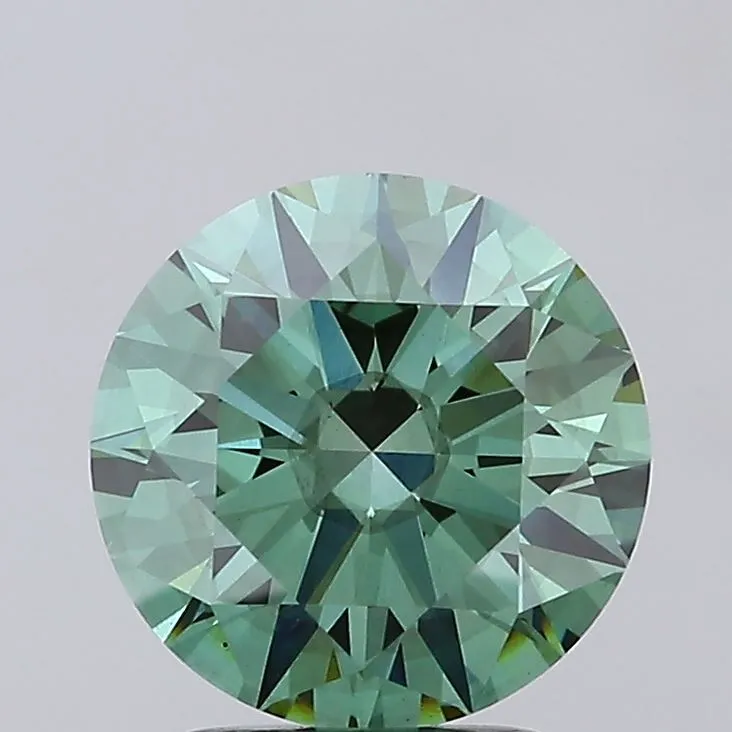 2.78ct Round Lab Grown Diamond (Colour Fancy Vivid Green, Clarity VS2, Cut ID, IGI Certified)