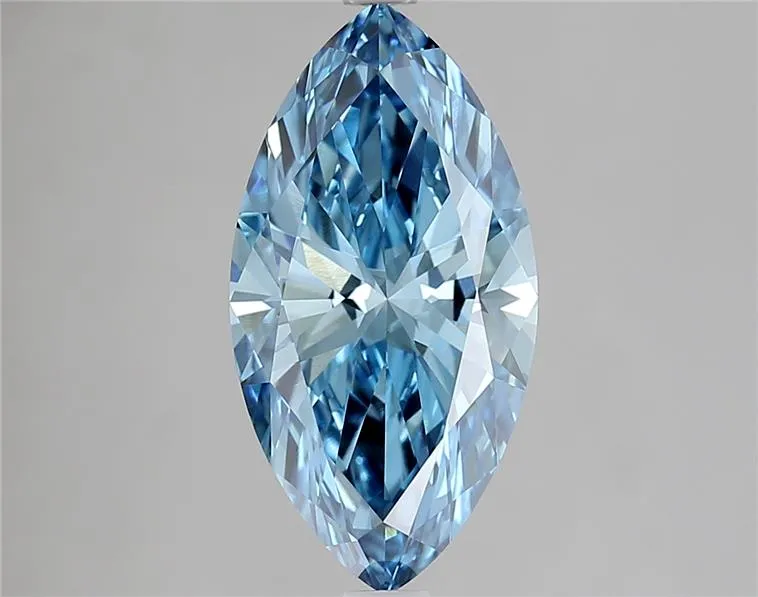 2.85ct Marquise Lab Grown Diamond (Colour Fancy Vivid Blue, Clarity VVS2, IGI Certified)