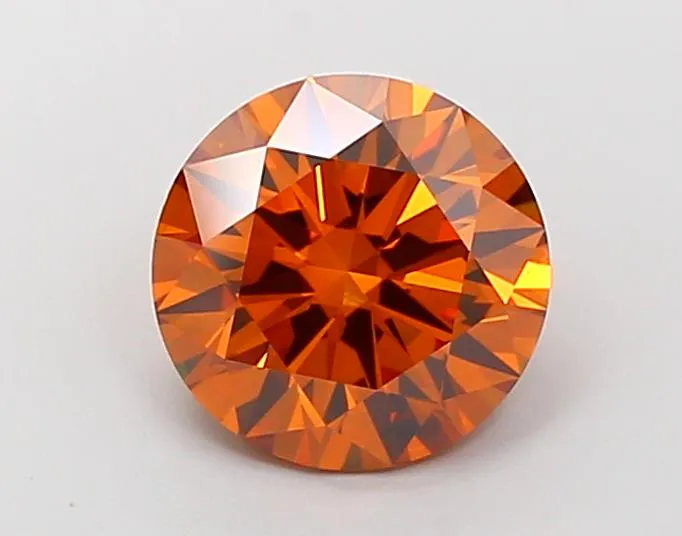 2.88ct Round Lab Grown Diamond (Colour Fancy Vivid Orange, Clarity VS1, Cut ID, IGI Certified)