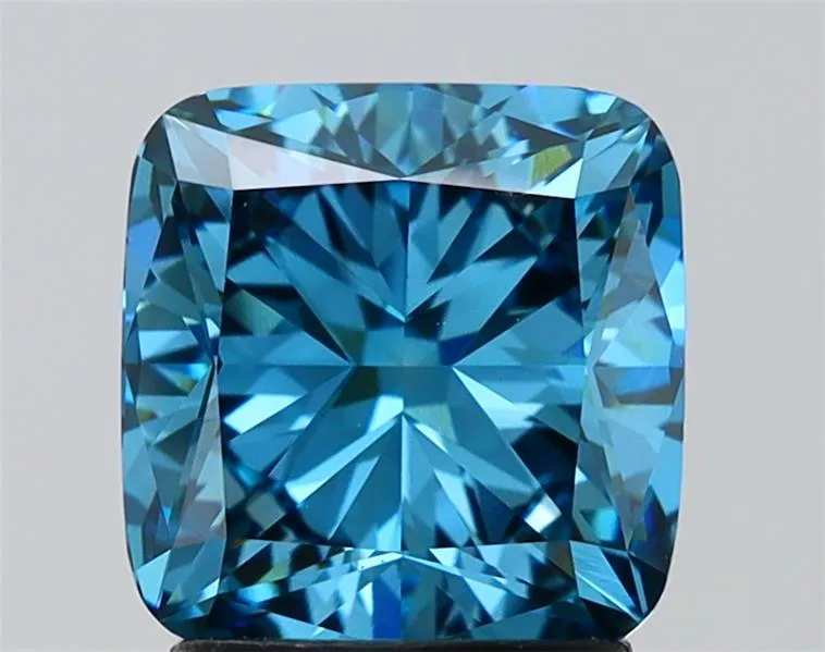 2.91ct Cushion brilliant Lab Grown Diamond (Colour Fancy Vivid Blue, Clarity VVS2, IGI Certified)