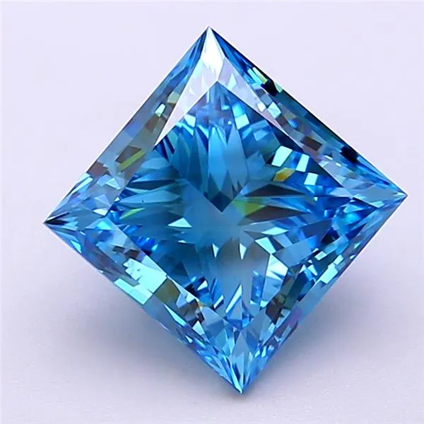 2.91ct Princess Lab Grown Diamond (Colour Fancy Vivid Blue, Clarity VS1, IGI Certified)
