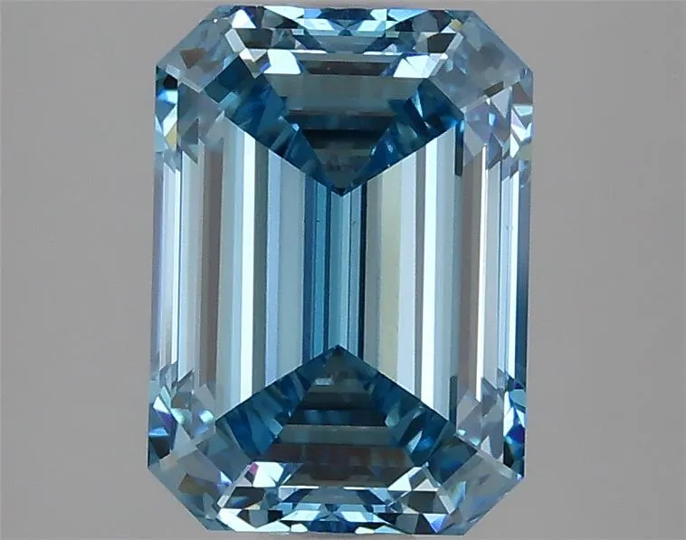 2.93ct Emerald Lab Grown Diamond (Colour Fancy Vivid Blue, Clarity VS1, IGI Certified)