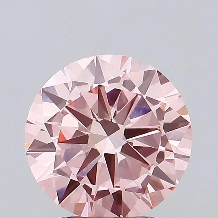 2.97ct Round Lab Grown Diamond (Colour Fancy Vivid Pink, Clarity VVS2, Cut VG, IGI Certified)