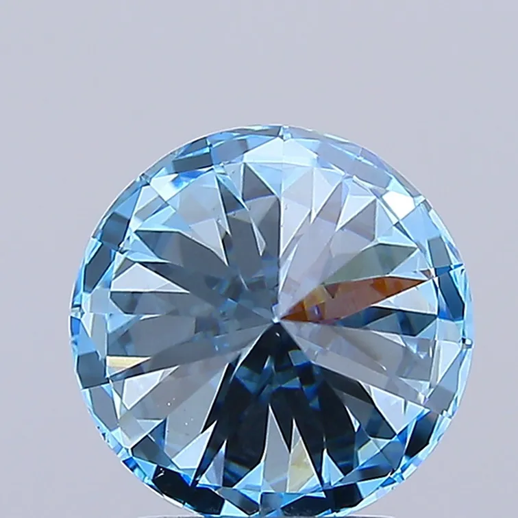2.99ct Round Lab Grown Diamond (Colour Fancy Vivid Blue, Clarity VS1, Cut EX, IGI Certified)