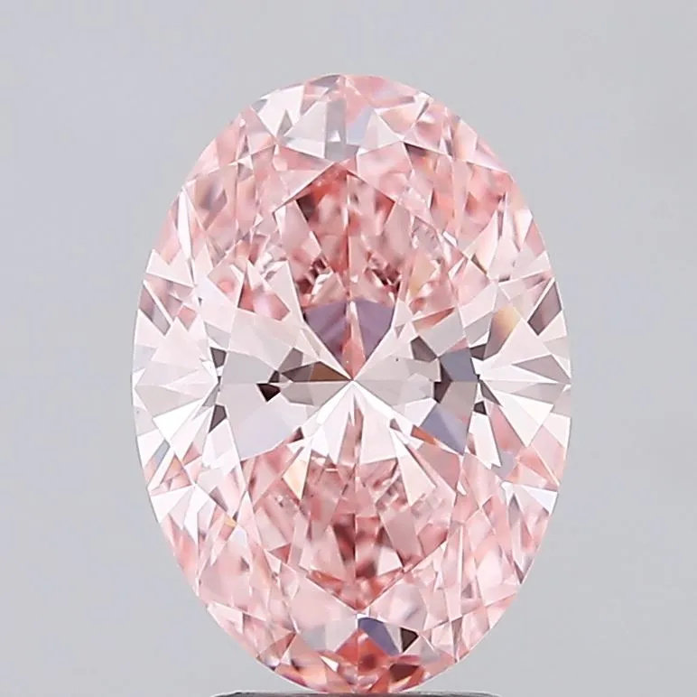 3.00ct Oval Lab Grown Diamond (Colour Fancy Vivid Pink, Clarity VVS2, IGI Certified)