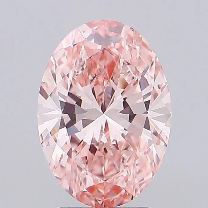 3.00ct Oval Lab Grown Diamond (Colour Fancy Vivid Pink, Clarity VVS2, IGI Certified)