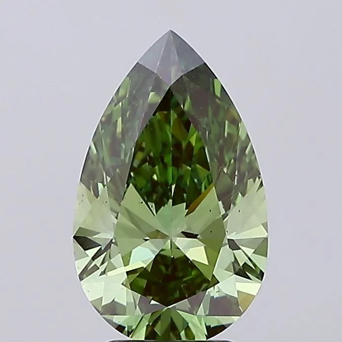 3.00ct Pear Lab Grown Diamond (Colour Fancy Vivid Green, Clarity VS2, IGI Certified)
