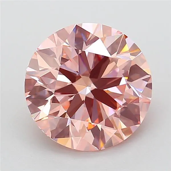 3.00ct Round Lab Grown Diamond (Colour Fancy Intense Pink, Clarity VS1, Cut ID, IGI Certified)