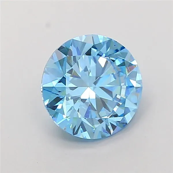 3.00ct Round Lab Grown Diamond (Colour Fancy Vivid Blue, Clarity VS2, Cut EX, Uncertified)