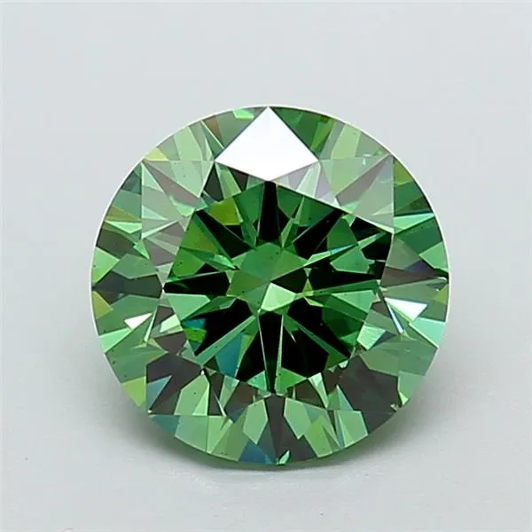 3.00ct Round Lab Grown Diamond (Colour Fancy Vivid Green, Clarity VS2, Cut ID, IGI Certified)