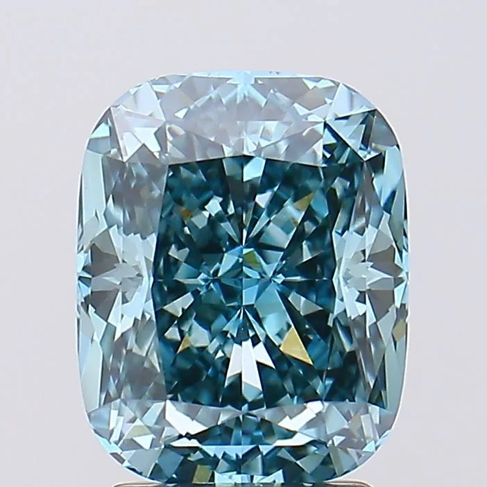 3.01ct Cushion brilliant Lab Grown Diamond (Colour Fancy Vivid Blue, Clarity VVS2, Cut GD, IGI Certified)