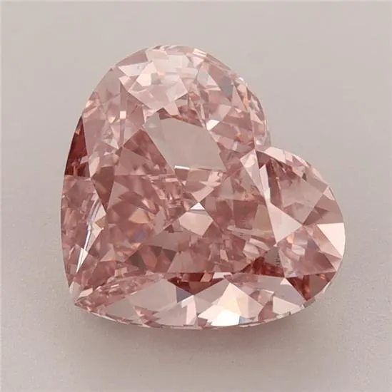 3.01ct Heart Lab Grown Diamond (Colour Fancy Vivid Brownish Pink, Clarity VVS2, IGI Certified)