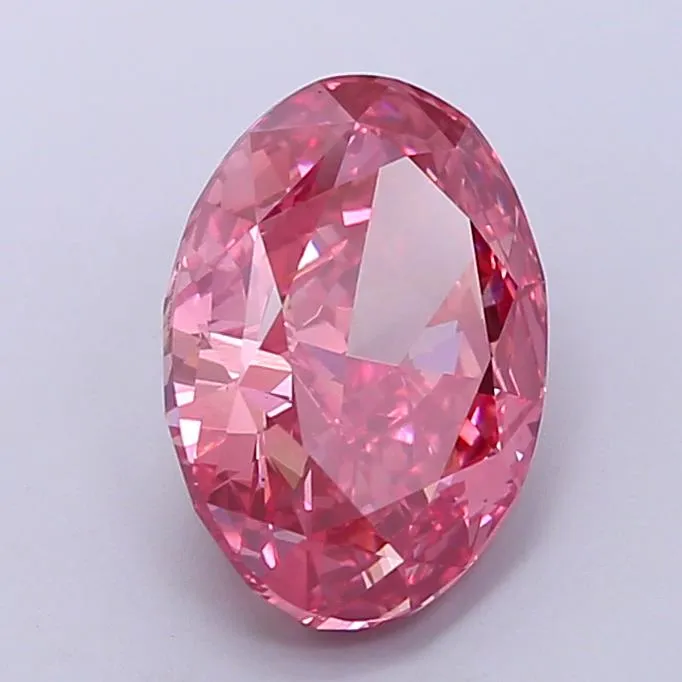 3.01ct Oval Lab Grown Diamond (Colour Fancy Vivid Pink, Clarity VS1, IGI Certified)