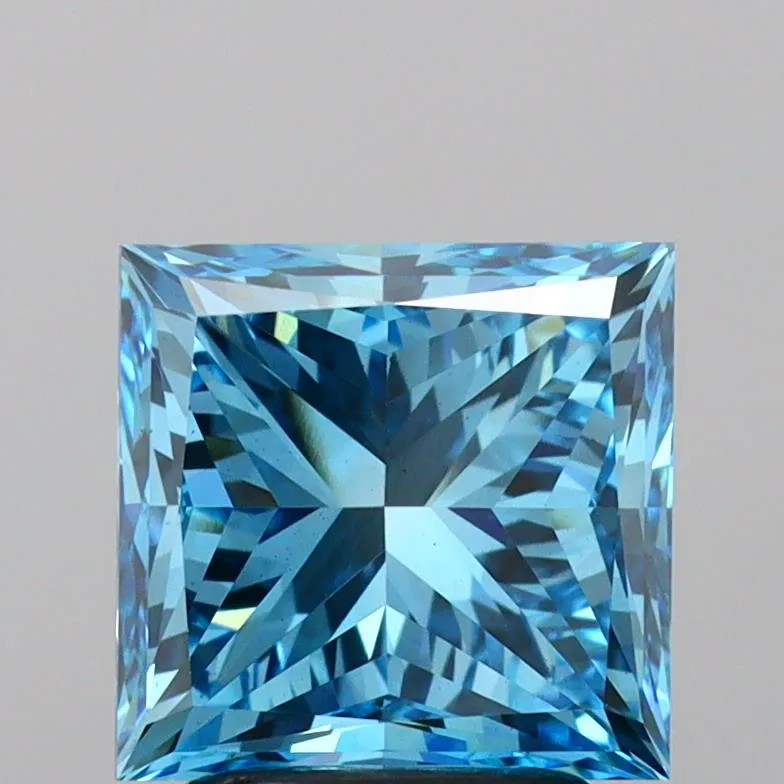 3.01ct Princess Lab Grown Diamond (Colour Fancy Vivid Blue, Clarity VS1, IGI Certified)