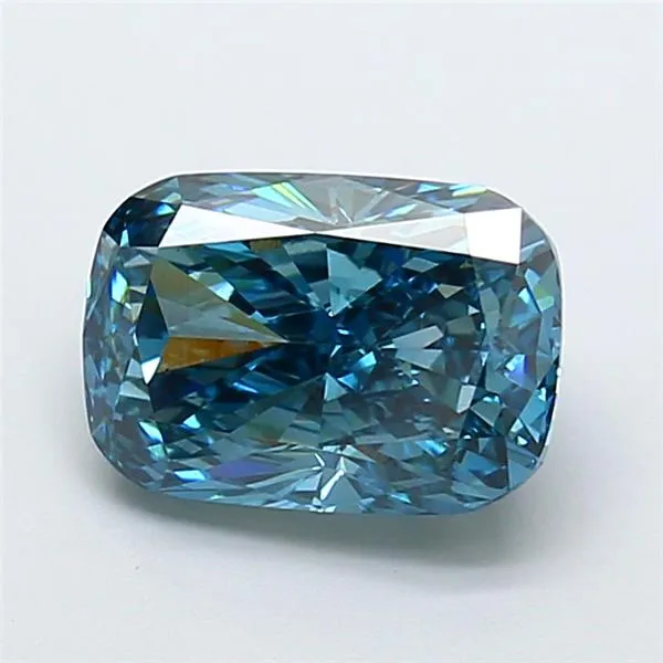 3.02ct Cushion modified Lab Grown Diamond (Colour Fancy Vivid Greenish Blue, Clarity VS2, IGI Certified)