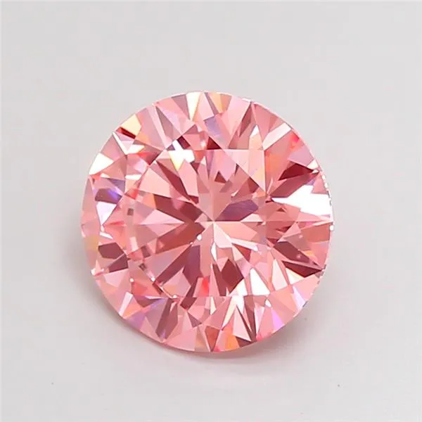 3.02ct Round Lab Grown Diamond (Colour Fancy Vivid Pink, Clarity VS1, Cut EX, IGI Certified)
